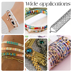 120 шт. двухцветного гальванизированного немагнитного синтетического гематита и 2 шт. комплекта фурнитуры из полукруглых бусин Миюки&nbsp;G-PH0033-34