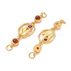 Messing Pavé Zirkonia Blumen Glieder Verbinder Charms&nbsp;KK-D113-04G-01