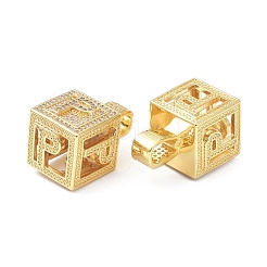 Кулоны из латуни с микропейвом и прозрачным фианитом ZIRC-O045-01G-P