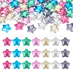 56 шт. 7-цветные непрозрачные акриловые бусины с УФ-покрытием&nbsp;PACR-TA0001-25