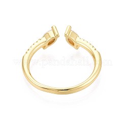 Манжеты из латуни с микро паве кубический цирконий для женщин KK-T071-74G