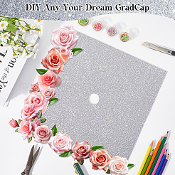 Квадратные наклейки на шапочку выпускника из блесток eva&nbsp;DIY-WH20053-05D