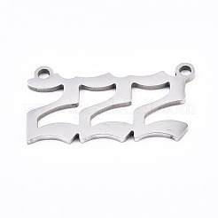変色しない201ステンレススチールペンダントリンク  レーザー切断  ステンレス鋼色  NUM。2  11.5x22x1mm  穴：1.4mm&nbsp;STAS-S110-115P-02