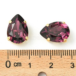 プレシオサ® マキシマ クリスタル 縫い付けカップ  マルチ連リンク  チェコクリスタル  真鍮製爪付き台座付き  719 37 414 バロック梨  ゴールドカラー  アメジスト 20050 個  14x10mm&nbsp;X-PRC-SD14-20050-G