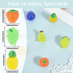 30 шт. 10 стиля светящихся смоляных кабошонов&nbsp;CRES-SC0003-18