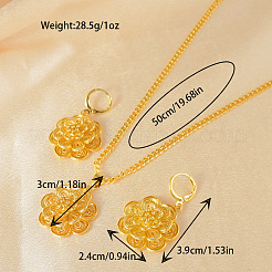 Комплекты из цветочных латунных серег-колец и ожерелий с подвесками для женщин&nbsp;FS-WGAB7C5-01
