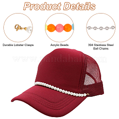 5 шт. 5 стиля круглых пластиковых и акриловых бусин для бейсбольной кепки&nbsp;AJEW-GO00046