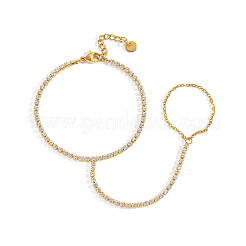 Fingerring aus Edelstahl mit Pavé-Fassung und klaren Zirkonia&nbsp;ZP5094
