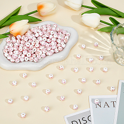 200 шт. фарфоровые бусины ручной работы с принтом PORC-ME0001-09