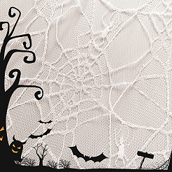 Полиэстеровая кружевная ткань с паутиной&nbsp;DIY-WH20049-44C