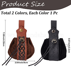 2 cartera vikinga de piel sintética semicircular de 2 colores&nbsp;AJEW-CL0003-65