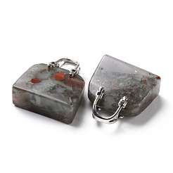 Латунные подвески из натурального африканского кровавого камня&nbsp;KK-E274-01P-012