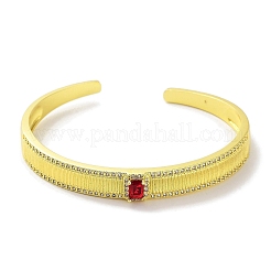 Браслеты на открытой манжете из латуни с микропаве и прозрачным кубическим цирконием&nbsp;BJEW-Z061-09A