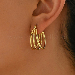 Тройные серьги-кольца из нержавеющей стали в форме буквы С ZD7000-1