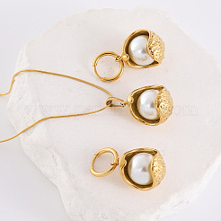 Комплекты из ожерелий и серег-колец из нержавеющей стали 304 JT6190-3