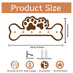 Деревянные и железные настенные вешалки с крючками HJEW-WH0094-01
