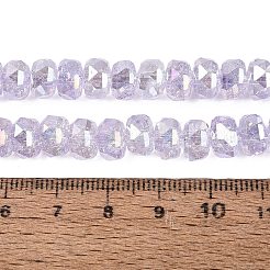 電気メッキ透明クラックルガラスビーズ連売り  ロンデル  染め  ABカラーメッキ  多面カット  ライラック  8x5mm  穴：1~1.2mm  約33~35個/連  6.69~7.28インチ（17~18.5cm）&nbsp;EGLA-Q135-01A-B06