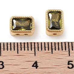 Латунные микро проложить кубического циркония бусы KK-C051-48G-03