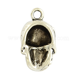 Хэллоуин тибетский стиль сплава черепа подвески&nbsp;TIBEP-2884A-AS-LF