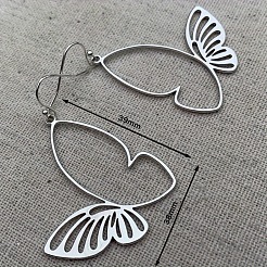 Полые серьги-подвески из сплава в форме бабочки&nbsp;FS-WG207D1-01