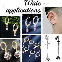 12 шт. 2 цвета 201 нержавеющая сталь серьги-кольца Huggie Hoop фурнитура STAS-UN0028-58