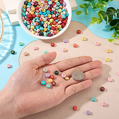 500шт 5 цвета непрозрачные акриловые бусины&nbsp;OACR-TA0003-87