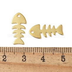 ステンレスペンダント201個  魚  ゴールドカラー  18x8x0.5mm  穴：1.5mm&nbsp;LS-STAS-I330-005G