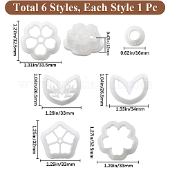 5 стиль цветы и листья пластиковые глина прессованные Молды&nbsp;DIY-CP0010-31