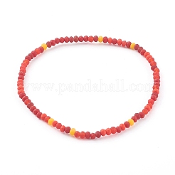 Наборы браслетов из стекла и латуни стрейч из бисера&nbsp;BJEW-JB06151