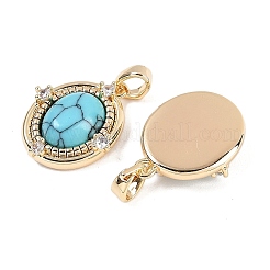 Овальные подвески из синтетической бирюзы KK-U043-44G-C