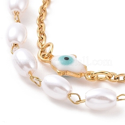 Многорядные браслеты из нержавеющей стали 304 с вакуумным покрытием PVD&nbsp;BJEW-E054-01G-C