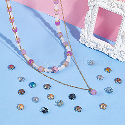 48 шт. 6-х цветные 5-лепестковые колпачки для бусин из нержавеющей стали 304&nbsp;STAS-UN0049-54