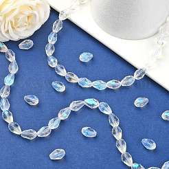 Гальванические стеклянные бусины EGLA-E010-8x12mm-AB01