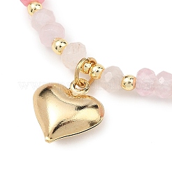 Pulseras con dijes de latón en forma de corazón&nbsp;BJEW-JB13635