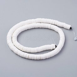 Плоские круглые бусины из глины ручной работы полимерные&nbsp;CLAY-R067-8.0mm-17