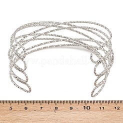 女性用304ステンレススチールカフバングル  ステンレス鋼色  内径：2-1/2インチ（6.35cm）&nbsp;BJEW-Z155-05P