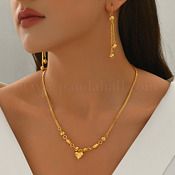 Винтажные латунные серьги и ожерелья в форме сердца для женщин YL5232