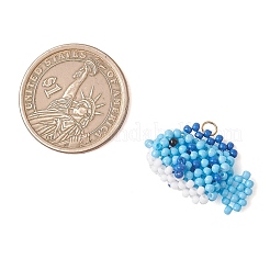 Подвески в виде рыбок из стеклянных бусин&nbsp;PALLOY-MZ01234-02