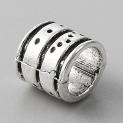 合金ヨーロピアンビーズ  大穴ビーズ  コラム  アンティークシルバー  9.5x8.5mm  穴：6.7mm&nbsp;FIND-TAC0014-89D