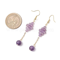 Серьги-подвески из натурального агата EJEW-TA00660