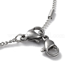 Не тускнеющие цепочки из нержавеющей стали марки 304 с бусинами NJEW-D045-08P