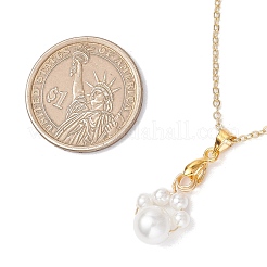 Colliers avec pendentif en forme d'empreinte de patte en perles rondes de 8 mm&nbsp;NJEW-JN05171-02