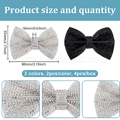 4 шт. 2-цветные съемные пряжки для обуви со стразами в виде банта FIND-GO0002-31