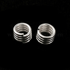 真鍮スプリットリング  鉛フリー＆カドミウムフリー  四重ループ丸カン  925銀メッキ  21ゲージ  4.5x3.5mm  内径：3mm&nbsp;KK-O143-24S