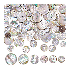 96個6スタイルの天然シェルボタン  2穴  フラットラウンド  カラフル  10~20x2~3mm  穴：1.6~2mm  16個/スタイル&nbsp;BUTT-PH0001-45