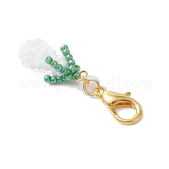 3d подвеска из стеклянных бусин в форме баклажана&nbsp;HJEW-MZ00370-04