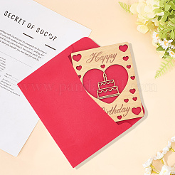 Деревянные поздравительные открытки на день рождения&nbsp;DIY-CP0011-91E