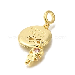 Латунь кубический цирконий европейские подвески с подвесками KK-R002-23G-02