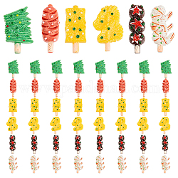 AHANDMAKER 48 Pcs Resin Vegetable Cabochons, 6 Style Flatback Imitation Food Shape No Hole Bead Charms 3D Charm Slices, for DIY Scrapbooking Phone Case Hair Clip and Earring Jewelry Making