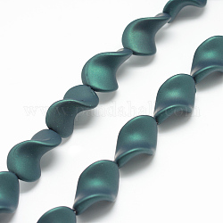 Perlas de acrílico de estilo de goma hebras,  torcedura, cerceta, 27.5x17.5x13.5mm, agujero: 2 mm